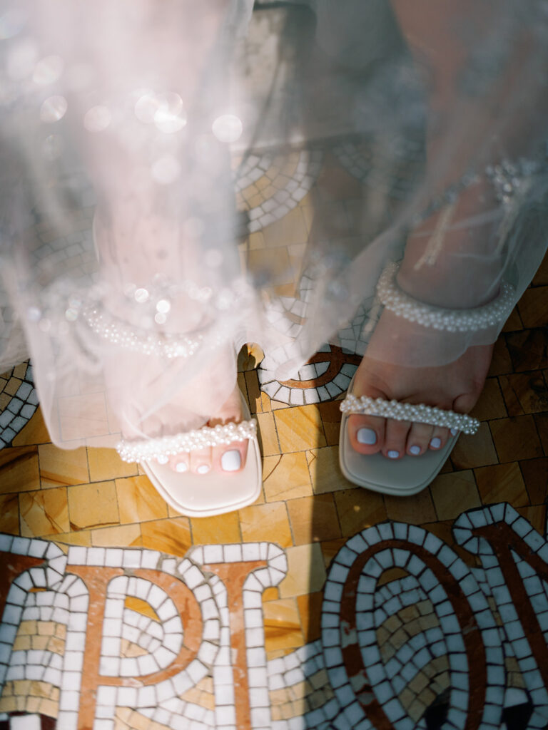 Woman's feet in sunlight at Le Diplomate in Washington, DC.