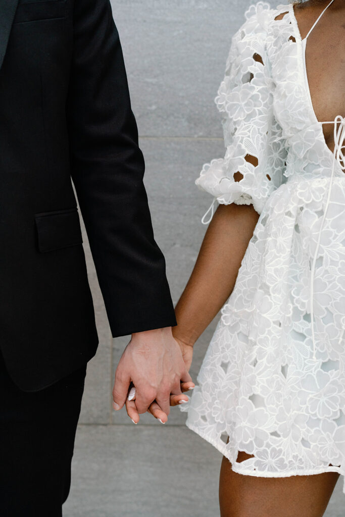 Engagement photos of a couple inside the National Gallery of Art Museum in Washington, DC. 